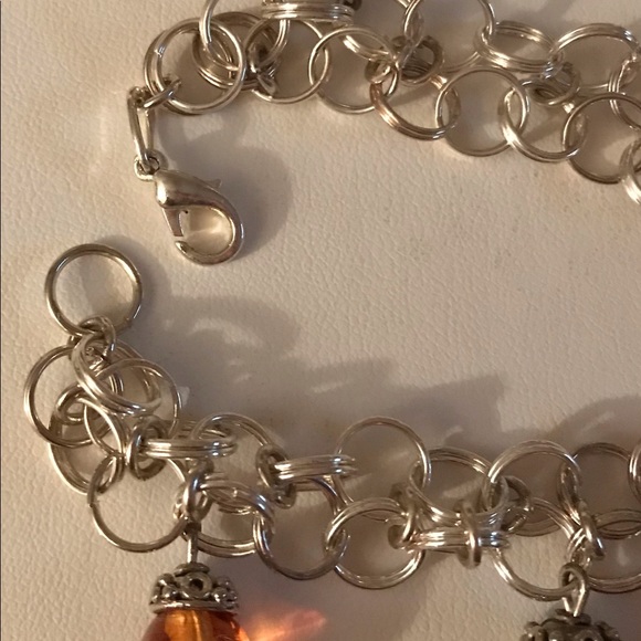 Handmade Silver Loop Charm Bracelet 8” - Picture 4 of 5